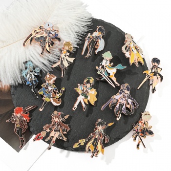 Genshin Impact Figure Anime Lapel Pins Badges