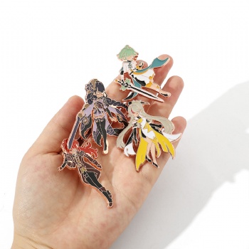 Genshin Impact Figure Anime Lapel Pins Badges