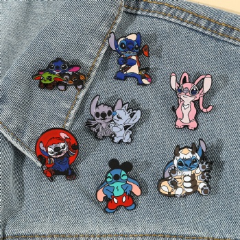 Disney Pins Stitch Cartoon Pins Anime Enamel Pins