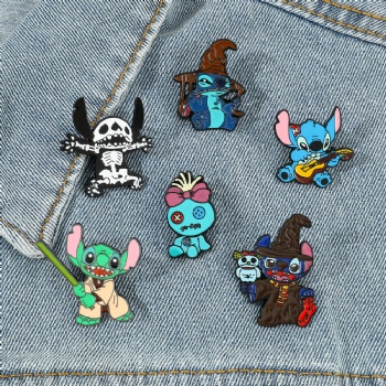 Custom Anime Lapel Pins Stitch Cartoon Pins